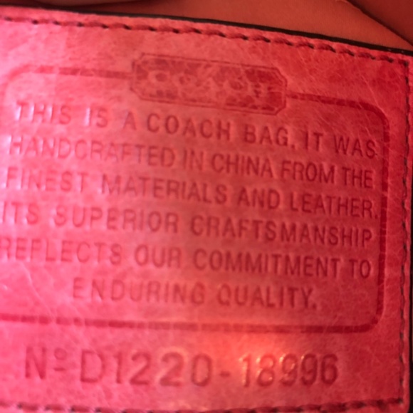 Coach Pink Poppy Hippie Distressed Leather Shoulder Bag - Picture 10 of 12